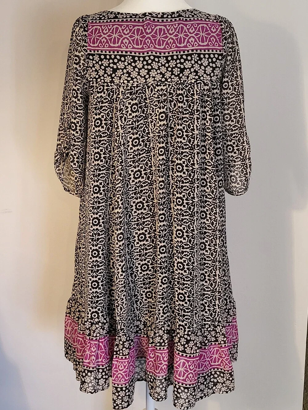 Free People Penny Lane Boho Chiffon Babydoll Dress XS Pockets Lined